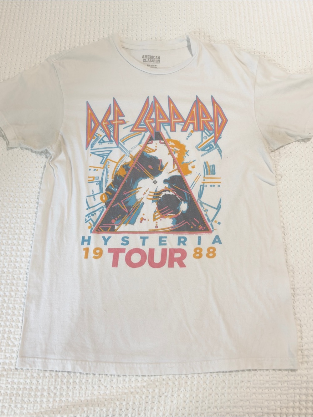 Def Leppard Hysteria 1988 Tour Graphic Tee - White